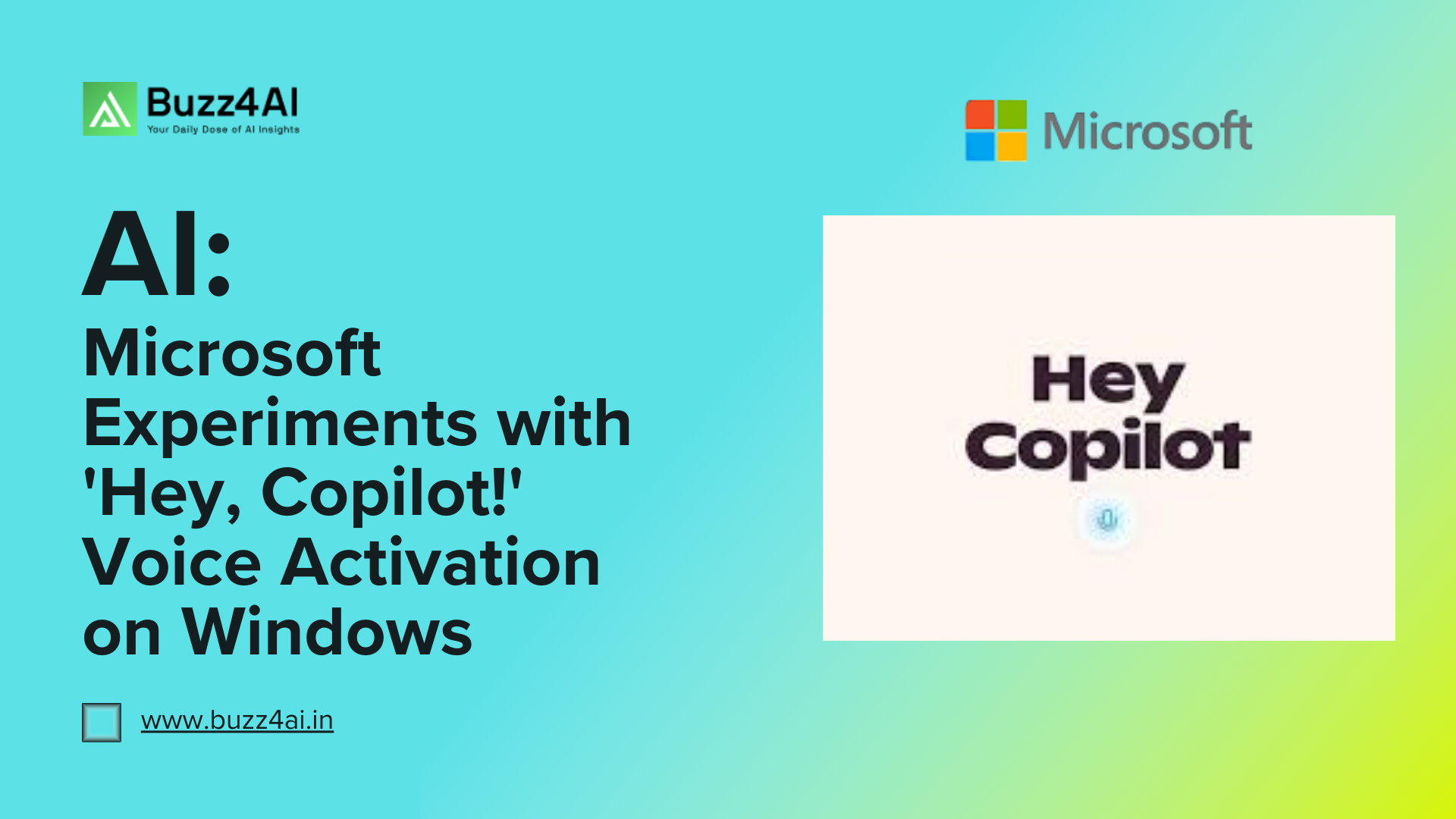 Hey Copilot voice command Windows