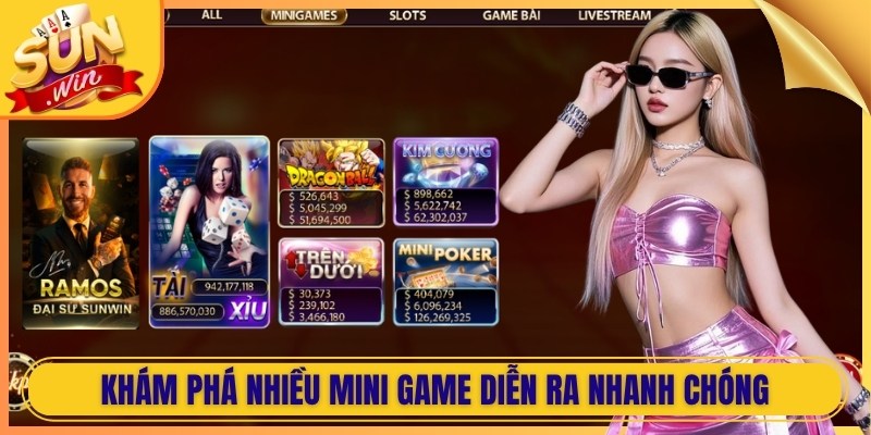 Khám phá nhiều mini game diễn ra nhanh chóng